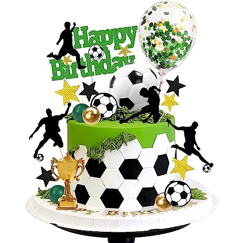 29 Stück Tortendeko Fussball, Tortenaufleger Fussball Deko Geburtstag Kinder Fußball Fussball Deko Torte Kuchendeko Fussball Geburtstag, Fussball Torten Deko Figuren Cake Topper Junge Geburtstag von Charfia