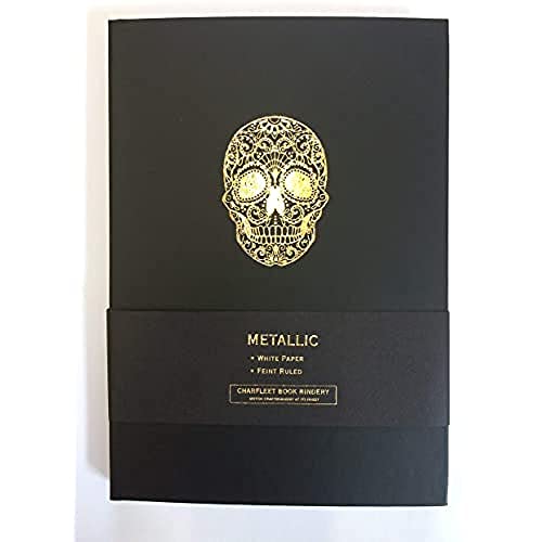 Charfleet NB86SKL Metallic Collection Skull A5 Zeitschriften Notizbuch, Gold von Charfleet