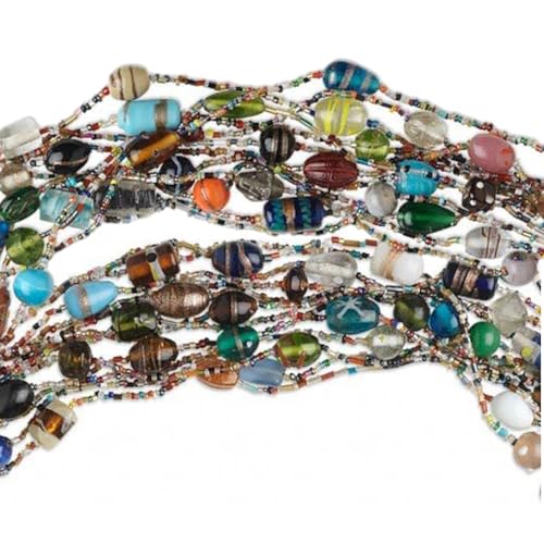 Glasperlenstränge in Großpackung, böhmische gemischte Perlen, 12 Stränge, verschiedene bunte Glasperlen, 68,6 cm Stränge (Lampenarbeit und Rocailles) von Charmed By Dragons