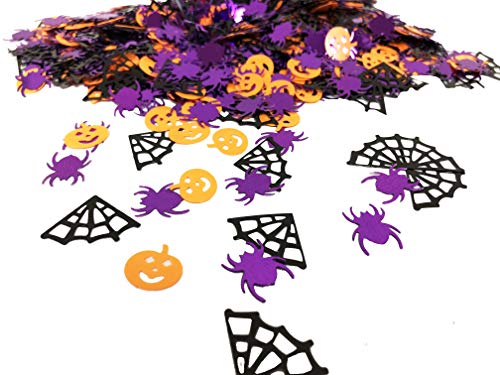 Charmed Halloween Jack o Lantern Spinnennetz und Spinne Pailletten-Konfetti, Konfetti-Verzierung, 2 Packungen à 28 g von Charmed