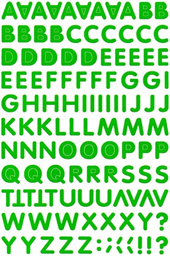 Buchstaben Ziffern grün 18 mm Aufkleber Sticker 1 Blatt 270 mm x 180 mm von Charo