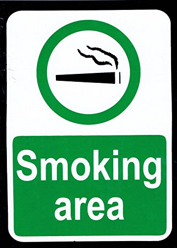 SMOKING AREA - Raucher Ecke - Aufkleber Sticker Folie 130 mm x 100 mm von Charo