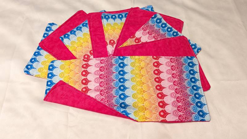 Baby Leinen, 5Er Set, Regenbogen, Bunt, Rosa von ChartierTradingCo