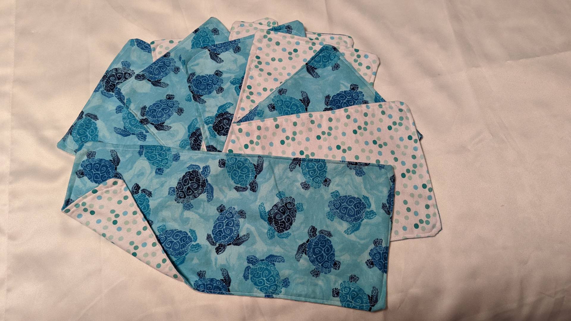 Baby Leinen 5Er Set, Breit, Blau, Schildkröten, Polka Dots von ChartierTradingCo