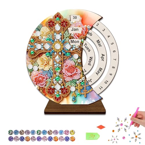 CharySim 1 Stück Diamond Painting Kalender Diamant Painting Kinder Geschenkideen Mädchen 6-14 Jahre Teenager Bastelset Erwachsene Basteln Mädchen 7 8 9 10 11 12 Jahre Geburtstagsgeschenke Kreuzen von CharySim