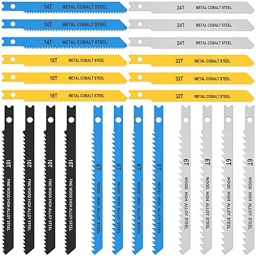 Chavisenty 24-Teiliges Stichsägeblatt-Set mit Hoher Sortierung, Einschließlich 6T, 8T, 10T, 14T, 18T, 24T und 32T zum Schneiden Von, Metall und Kunststoff von Chavisenty