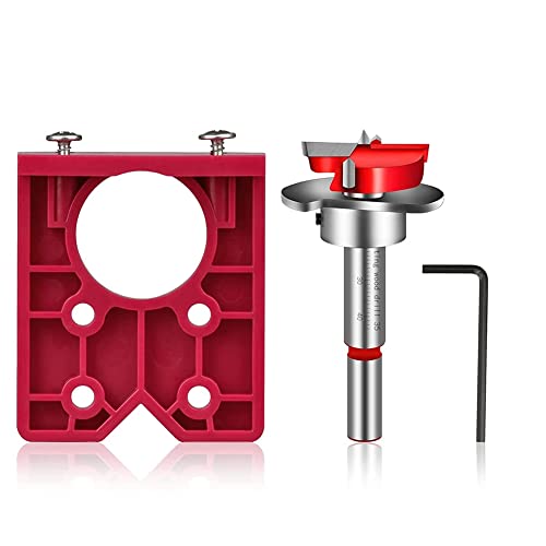 Chavisenty 35-Mm-Scharnierlehren-BohrfüHrungssets TüRscharnier-Bohrlochschneider Verdeckte Scharnierlehre mit Bit-Positionierer für MöBelholz von Chavisenty