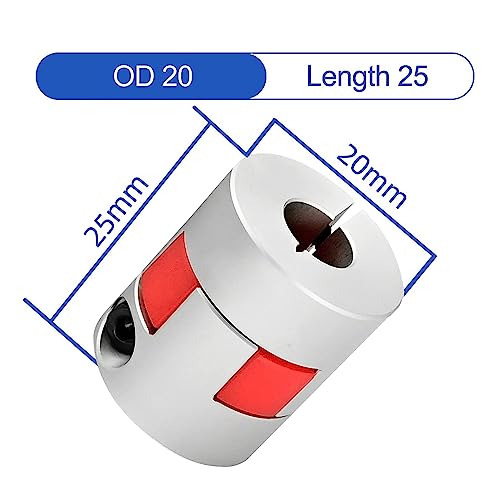 Chavisenty Plum Flexible Wellenkupplung, Wellenkupplung D20XL25, 5 mm Bis 8 Mm, für 3D-Drucker, CNC-Maschine und Servo-Schrittmotor, 2 Stück von Chavisenty