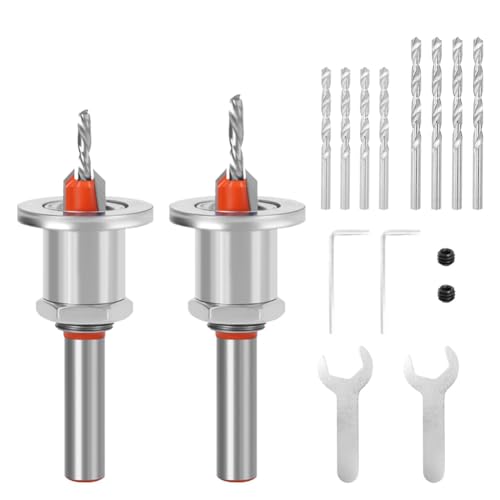 Chavisenty Senkbohrer-Holzset, 8 mm mit Zentrierbohrer-Innensechskantschlüssel, zum Bohren Von Löchern in und Kunststoff von Chavisenty