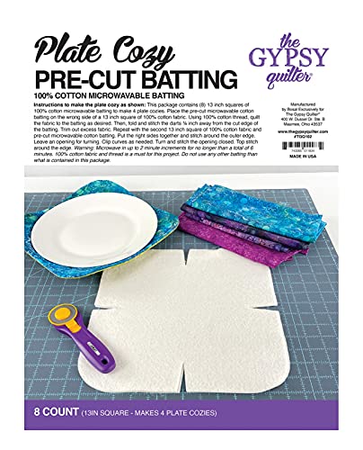 Checker Distributors Pre Cut Batting 8ct Baumwolle, Plate Cozy Vorgeschnittene Wattierung, 8 Karat von Checker Distributors