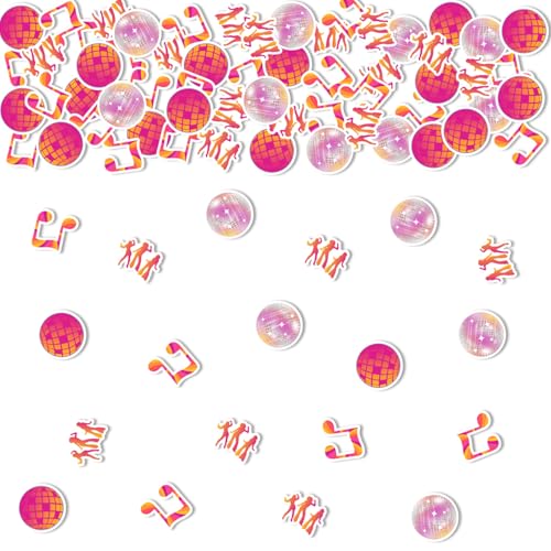 Cheereveal 200Pcs Groovy Disco Thema Konfetti, Retro Hippie Tisch Scatters für Geburtstag Baby Party Letzte Disco Junggesellenabschied Zurück zu 60er 70er 80er 90er Jahre Party Dekorationen Zubehör von Cheereveal