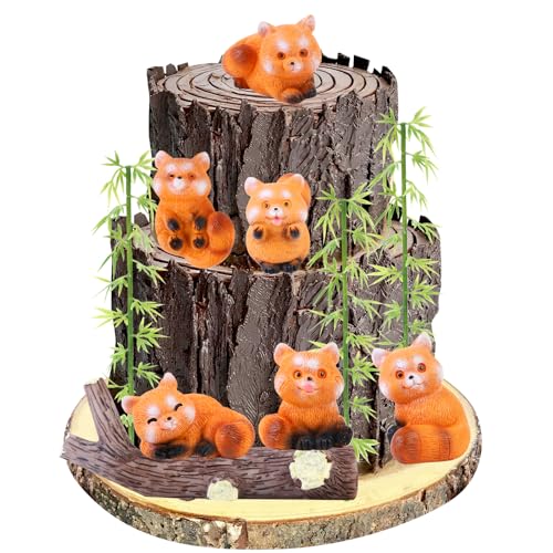 Cheereveal Waschbär Kuchenfiguren Dekorationen – Mini Waschbär Bambus Stumps Kuchen Cupcake Figuren Picks, Tiere Thema Geburtstag Party Baby Shower Geschlecht Enthüllung Feier Foto Requisiten von Cheereveal