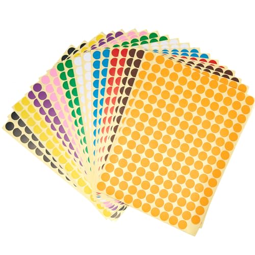 3300 Stück Klebepunkte Bunt Selbstklebende Aufkleber, 20 Pcs Bunte Punkte Aufkleber 10 mm Runde Punktaufkleber Kleine Farbkodierung Etiketten Markierungspunkte zum Beschriften, 10 Farben (11 x 15) von Cheerhom