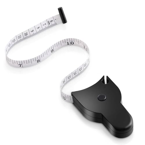 Massband Körper Schwarz, 150cm/60 Zoll Einziehbares Maßband, Schneidermaßband Measuring Tape, Maßband Nähen körpermaßband zum Messen von Länge, Brust, Taille von Cheerhom