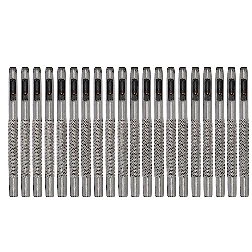 20-teiliges Hohlleder-Lochstanzer-Set, Stahl-Hohlleder-Lochstanzer-Set, Leder-Lochstanzer, Ledernähstanzer-Werkzeug, für Lederdichtung, Gürtel, Stoff, Papier (3,5 mm) von ChengyuWei