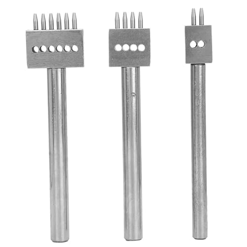 3-teiliges Leder-Lochstanz-Set, Lederhandwerkswerkzeuge, professionelle Leder-Lochstanzwerkzeuge, Abstandsstanzwerkzeug, Lederhandwerk-Lochstanzset (Abstand 4 mm (2+4+6)) von ChengyuWei