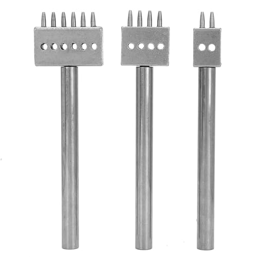 3-teiliges Leder-Lochstanz-Set, Lederhandwerkswerkzeuge, professionelle Leder-Lochstanzwerkzeuge, Abstandsstanzwerkzeug, Lederhandwerk-Lochstanzset (Abstand 5 mm (2+4+6)) von ChengyuWei