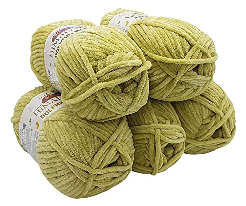 5 x 100 Gramm Himalaya Dolphin Strickwolle, Babywolle , 500 Gramm Wolle Super Bulky (pistazie 80359) von Chenille