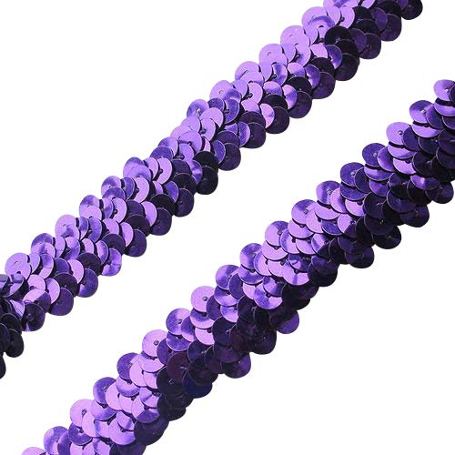 9,1 m Elastische Pailletten-Band Saum Basteln Nähen Garnitur violett von Chenkou Craft