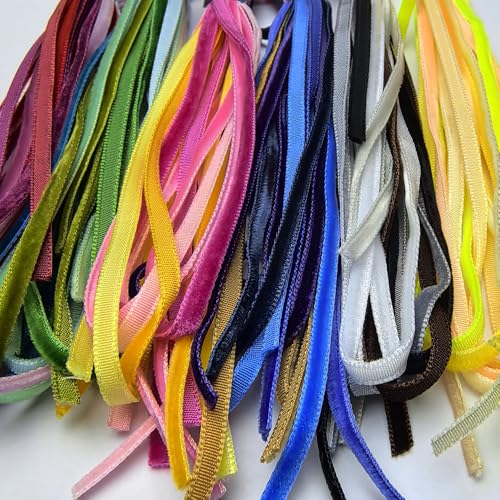 Chenkou Craft 3 mm Samtband, insgesamt 30 Farben, verschiedene Mengen (mehrfarbig, 3 mm) von Chenkou Craft