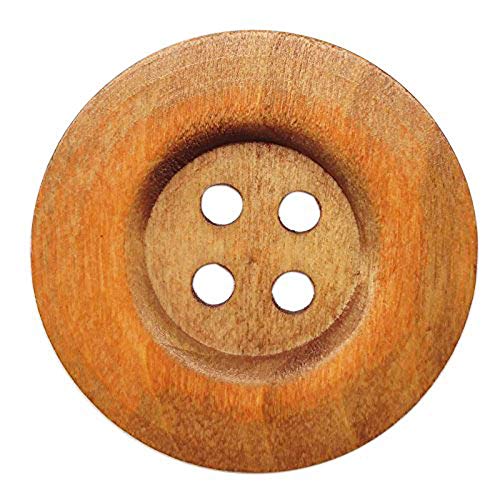 Chenkou Craft Holzknöpfe, groß, 50 mm, rund, 4 Löcher, 20 Stück von Chenkou Craft