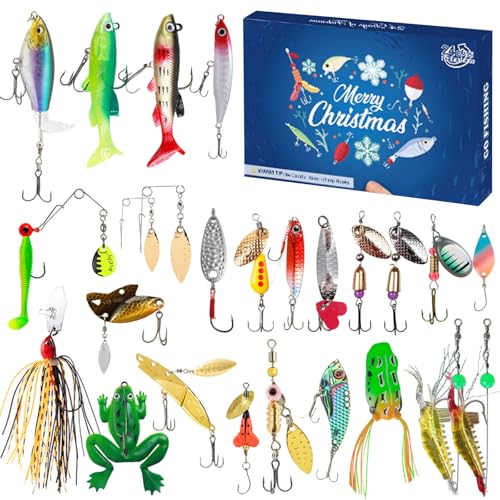 Chenxi Studio Festival Fishing Tackle Adventskalender, 24 Tage Köder für Angelfreunde und Hobbyisten von Chenxi Studio