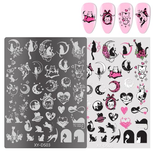 French Nails Stamping Plates Nails Stamps Stencils Flowers Nails Plates Manicure Print Stencils Nails Art Stamp Tool von Chenxi Studio