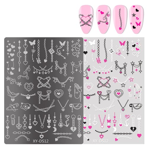 French Nails Stamping Plates Nails Stamps Stencils Flowers Nails Plates Manicure Print Stencils Nails Art Stamp Tool von Chenxi Studio