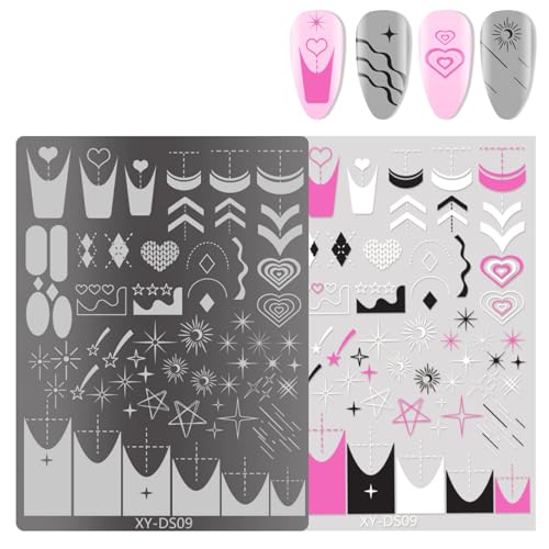 French Nails Stamping Plates Nails Stamps Stencils Flowers Nails Plates Manicure Print Stencils Nails Art Stamp Tool von Chenxi Studio