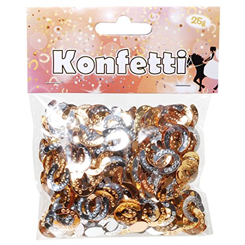 1 Beutel mit 25 g Konfetti Mix Motiv Hufeisen Metallicfolie von Udo Schmidt