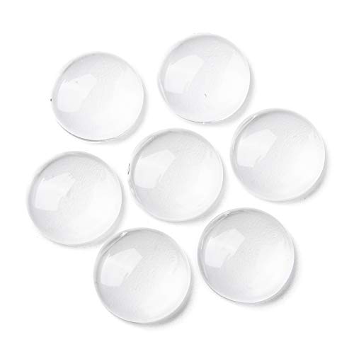 Cheriswelry 200 Stück 14 mm Glas-Cabochons, runde Kuppel, Cabochons, flache Rückseite, Glasfliesen für Kamee, Foto, Anhänger, DIY, Dekoration, Handwerk, Schmuckherstellung von Cheriswelry