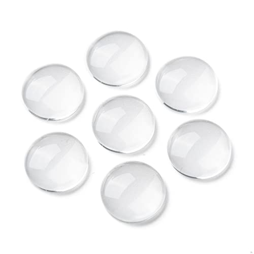 Cheriswelry 200 Stück 15 mm Glas-Cabochons, runde Kuppel, Cabochons, flache Rückseite, Glasfliesen für Kamee, Foto, Anhänger, DIY, Dekoration, Handwerk, Schmuckherstellung von Cheriswelry