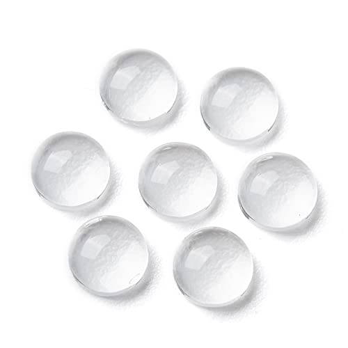 Cheriswelry 200 Stück 6 mm transparente Glas-Cabochons klare Kuppelfliesen flache runde Cabochons für Kamee-Foto-Anhänger DIY Dekor Handwerk Schmuckherstellung von Cheriswelry