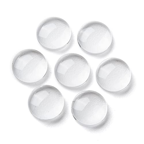 Cheriswelry 200 Stück 8 mm halbrunde Glas-Cabochons transparente flache Rückseite Glaskuppel Fliesen für Kamee Foto Anhänger DIY Dekor Handwerk Schmuckherstellung von Cheriswelry