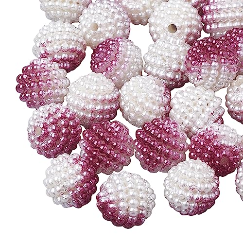 Cheriswelry 200Pcs Imitation Pearl Acrylic Beads Cerise Berry Beads 10mm Round Combined Beads Rainbow Gradient Pearl Beads for Jewelry Making von Cheriswelry