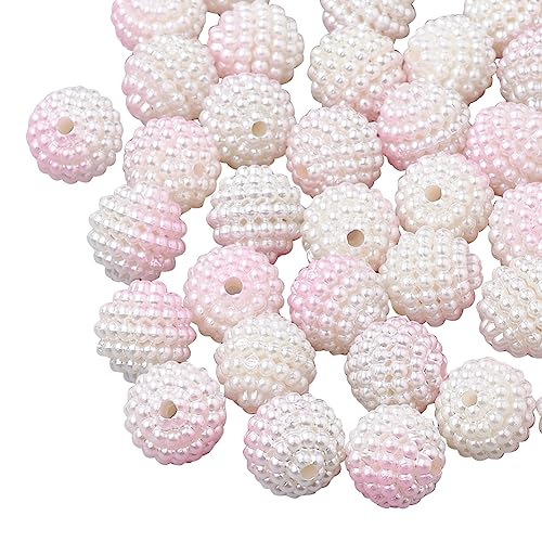 Cheriswelry 200Pcs Imitation Pearl Acrylic Beads Pearl Pink Berry Beads 10mm Round Combined Beads Rainbow Gradient Pearl Beads for Jewelry Making von Cheriswelry