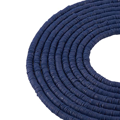 Cheriswelry 3200 Stück 6 mm handgefertigte Polymer-Ton-Perlen flache runde Scheibenmünze Heishi-Tonperlen für den Sommer DIY Schmuck, Armband, Halskettenherstellung, Preußisch-Blau von Cheriswelry