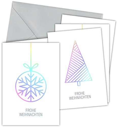 20x Weihnachtskarten & Umschläge I Motiv: Arktische Weihnacht I Premium Heissfolienprägung I Klappkarten B6 I privat & geschäftlich von CherryCards