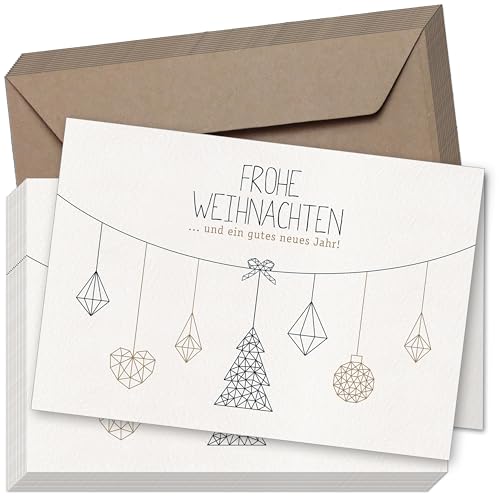 Weihnachtskarten & Umschläge I 20er Set I Premium Klappkarten B6 I NORDIC-Edition I für Familie, Freunde, oder geschäftlich von CherryCards