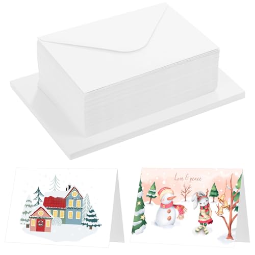 50 Blanko-Grußkarten + Aufkleber und Umschläge, 350 g/m², Bastelpapier, personalisierbares Aquarell-Design 50 Blanko-Grußkarten + Aufkleber und Umschläge, 350 g/m², Bastelpapier, personalisierbares Aquarell-Design von Chewtoyo