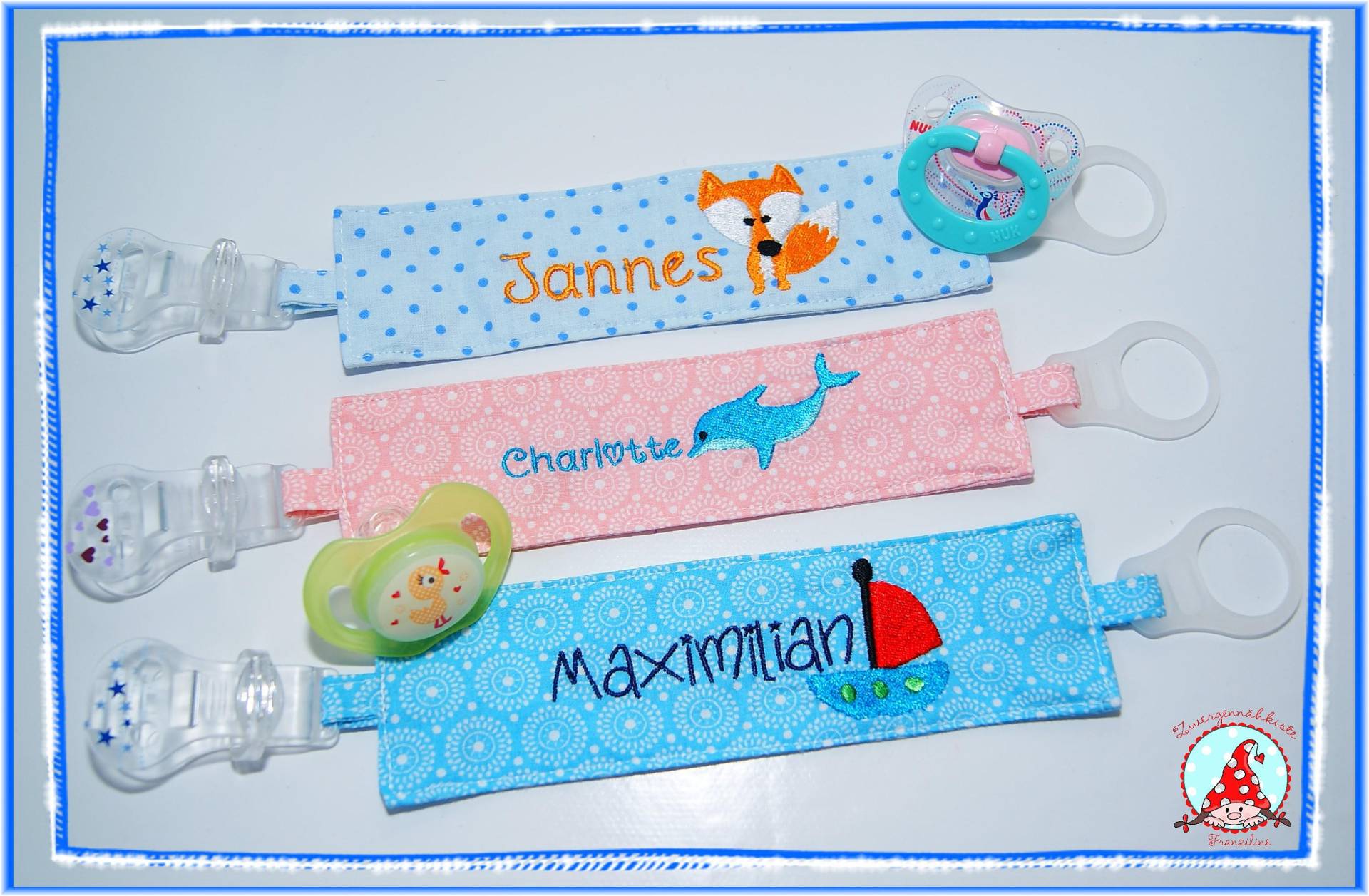 Schnullerband Mit Name Und Motiv Schnullerkette Baby Lesezeichen von CheyennenShop