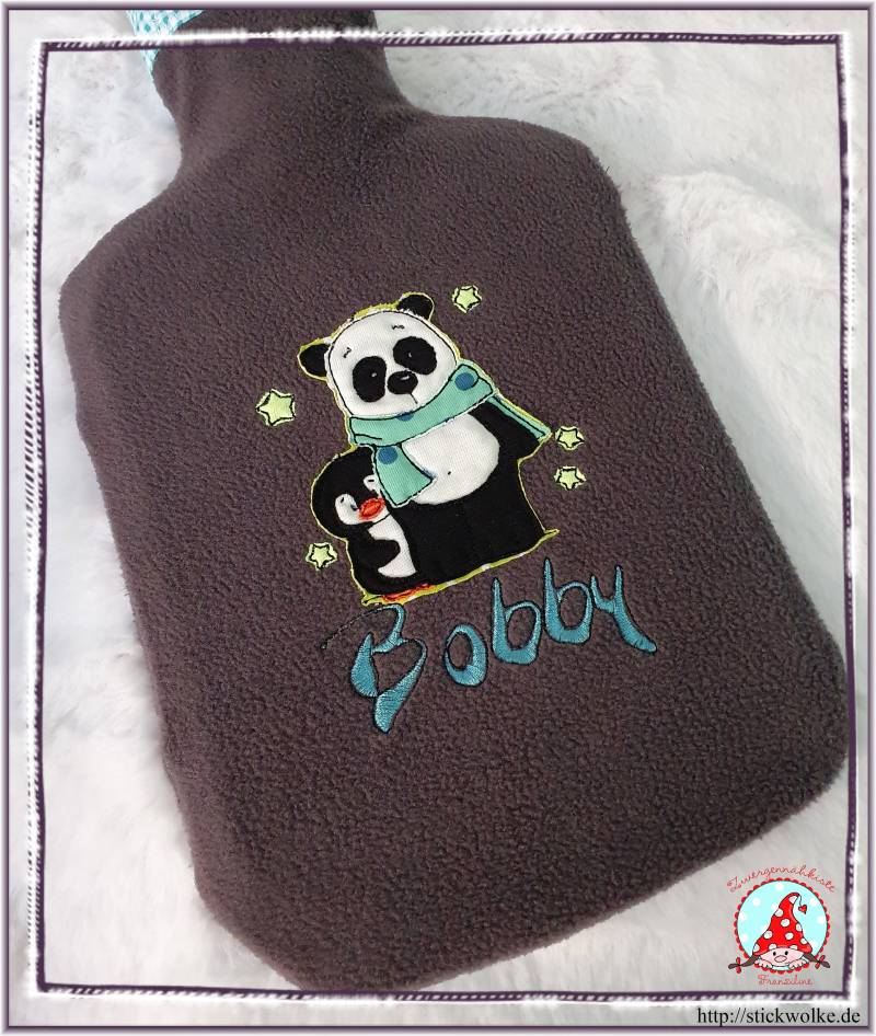 Wärmflaschenbezug Panda Wärmflaschenhülle Mit Name Und Motiv von CheyennenShop