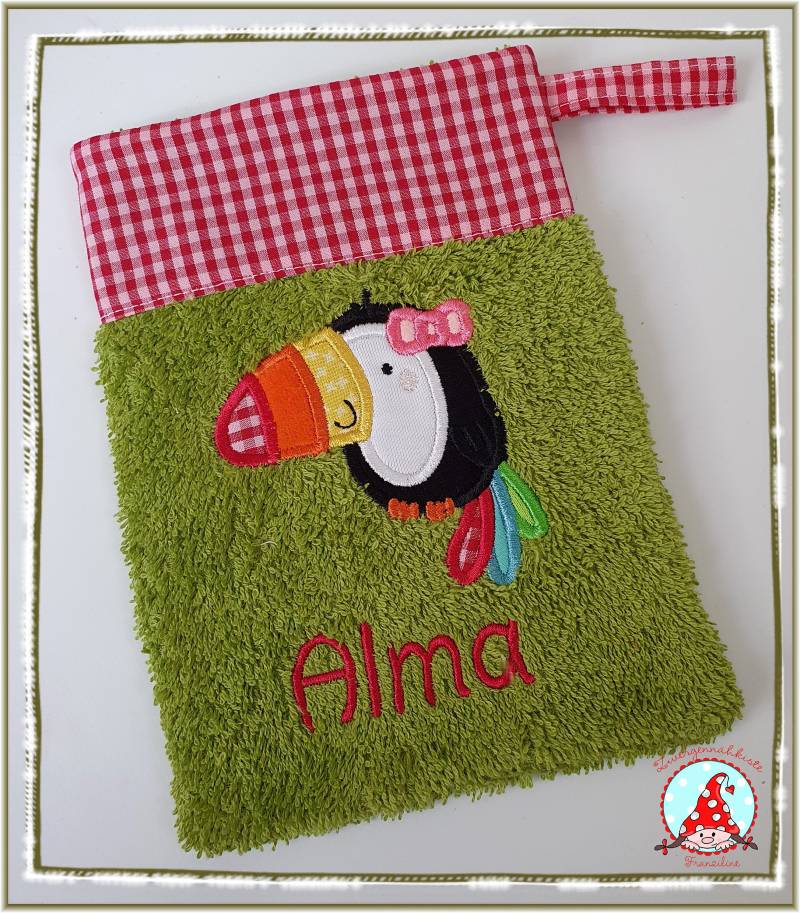 Waschlappen Mit Namen & Wunschmotiv Waschhandschuhn Für Baby Kinder Washcloth von CheyennenShop