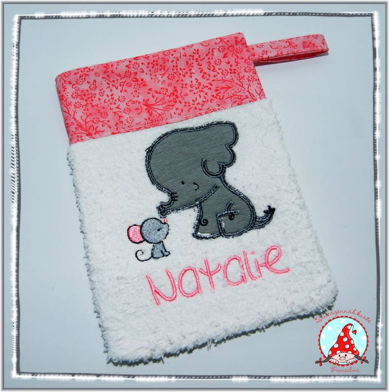 Waschlappen Mit Namen & Wunschmotiv Waschhandschuhn Für Baby Kinder Washcloth von CheyennenShop