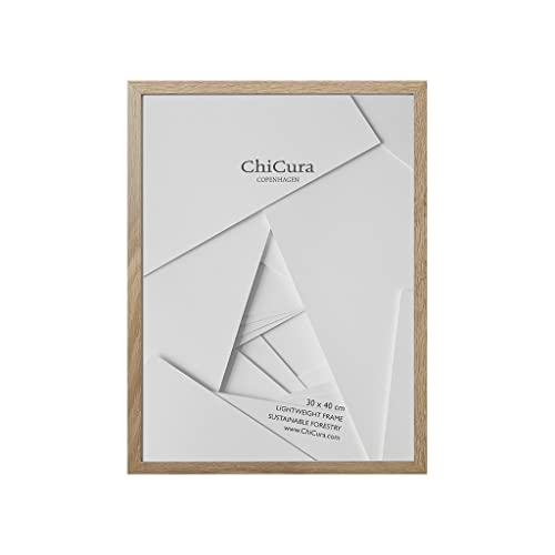 ChiCura Bilderrahmen 30x40 Holz und Akrylglas (Eiche) | Eleganter Bilder Rahmen 30x40 cm Poster Plakat Foto Wand Hängen | Fotorahmen für Kinderzeichnungen Puzzle Collage | Photo Frames for Wall von ChiCura