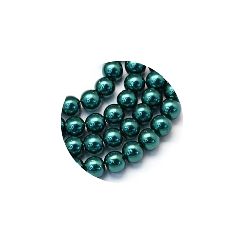 100x Glasperlen 8mm Glänzend Metallic Perlen Set Beads Glas Mix Schmuck Basteln (Blaugrün) von Chiaras's Engelshop