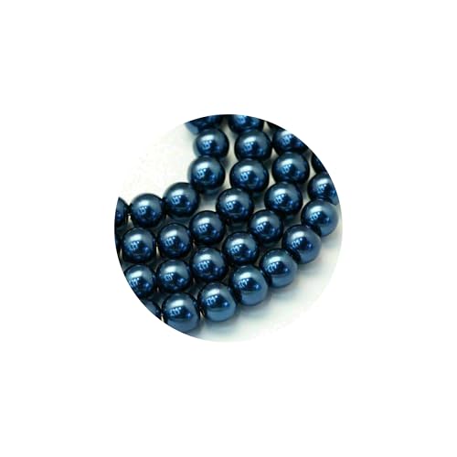 100x Glasperlen 8mm Glänzend Metallic Perlen Set Beads Glas Mix Schmuck Basteln (Marineblau) von Chiaras's Engelshop