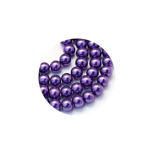 100x Glasperlen 8mm Glänzend Metallic Perlen Set Beads Glas Mix Schmuck Basteln (Violett) von Chiaras's Engelshop