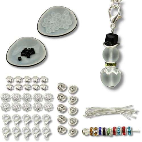 10x Bastelset Schneemann Anhänger Perlenengel Perlen Engel Basteln Charms Perlenanhänger von Chiaras's Engelshop