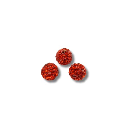 12x Strassperlen 10mm Shamballa Perlen Discoperlen Glitzer Beads Strass Ton PP13 (Orange) von Chiaras's Engelshop